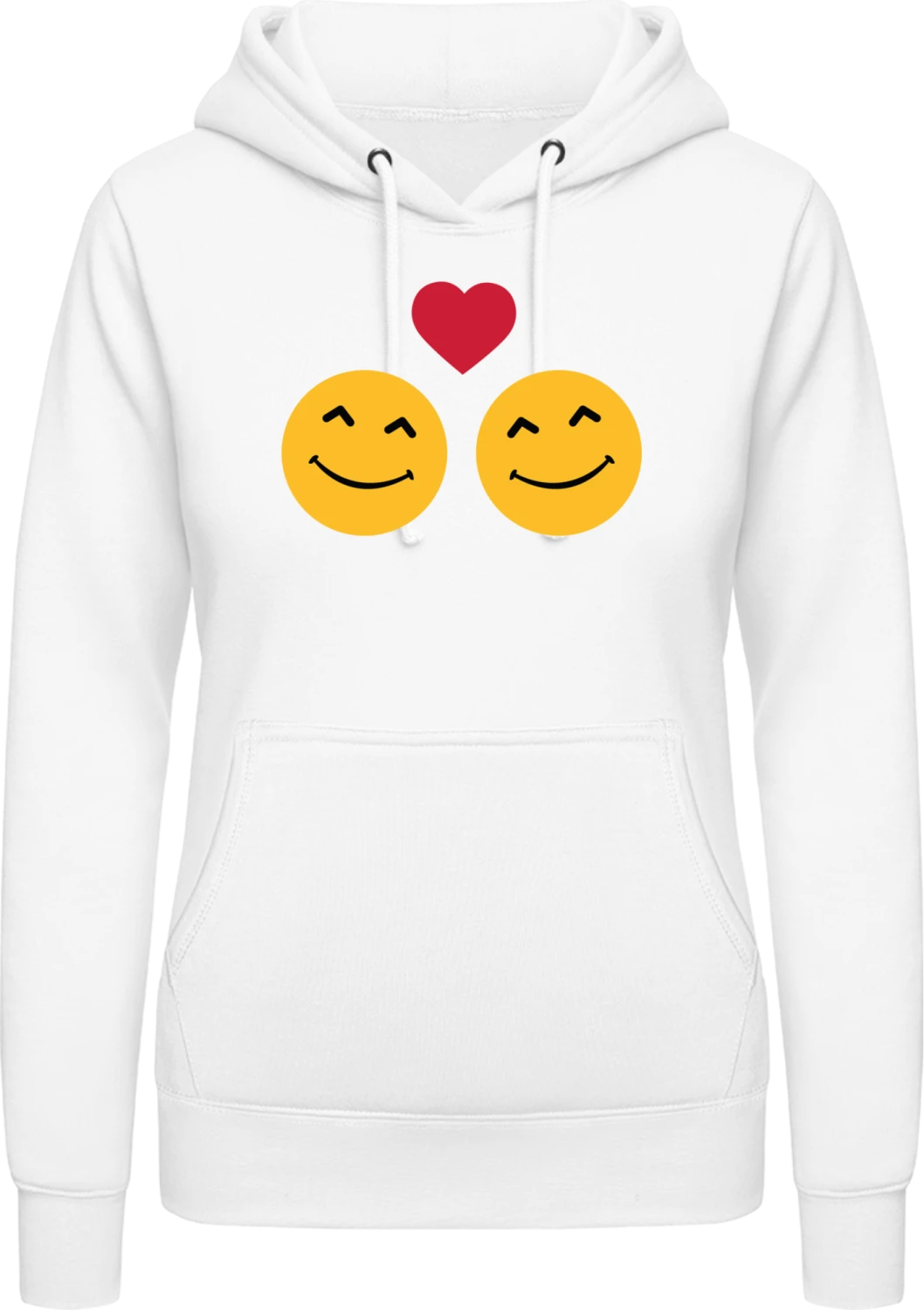 Smileys In Love - Arctic white AWDis ladies hoodie - Front