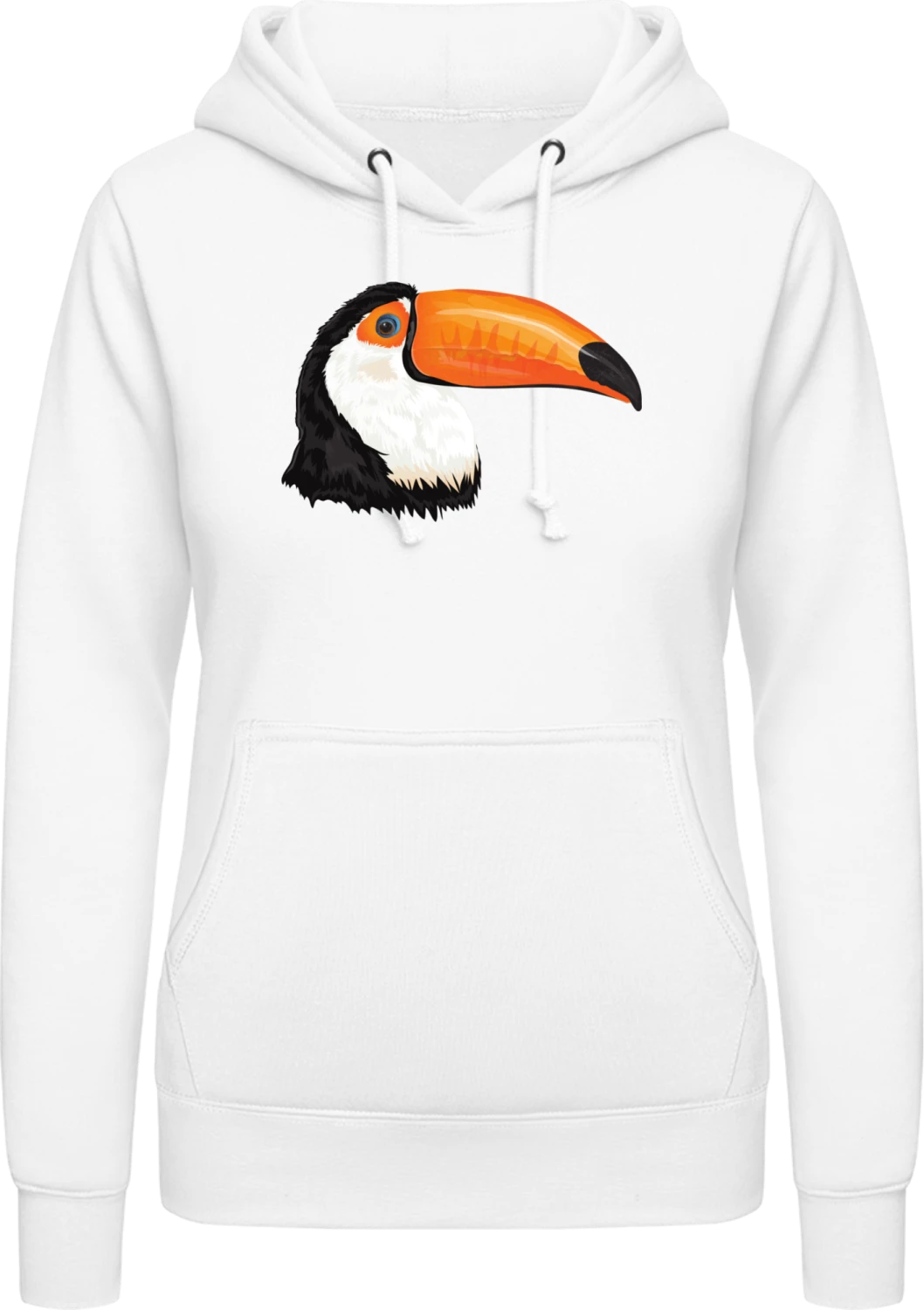 Tukan - Arctic white AWDis ladies hoodie - Front