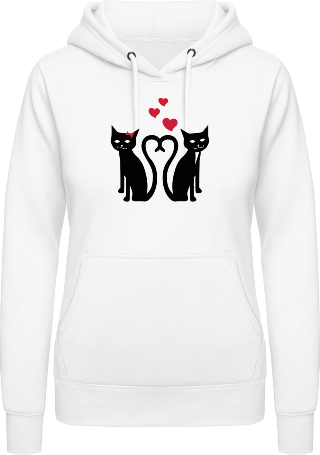 Cat Love - Arctic white AWDis ladies hoodie - Front