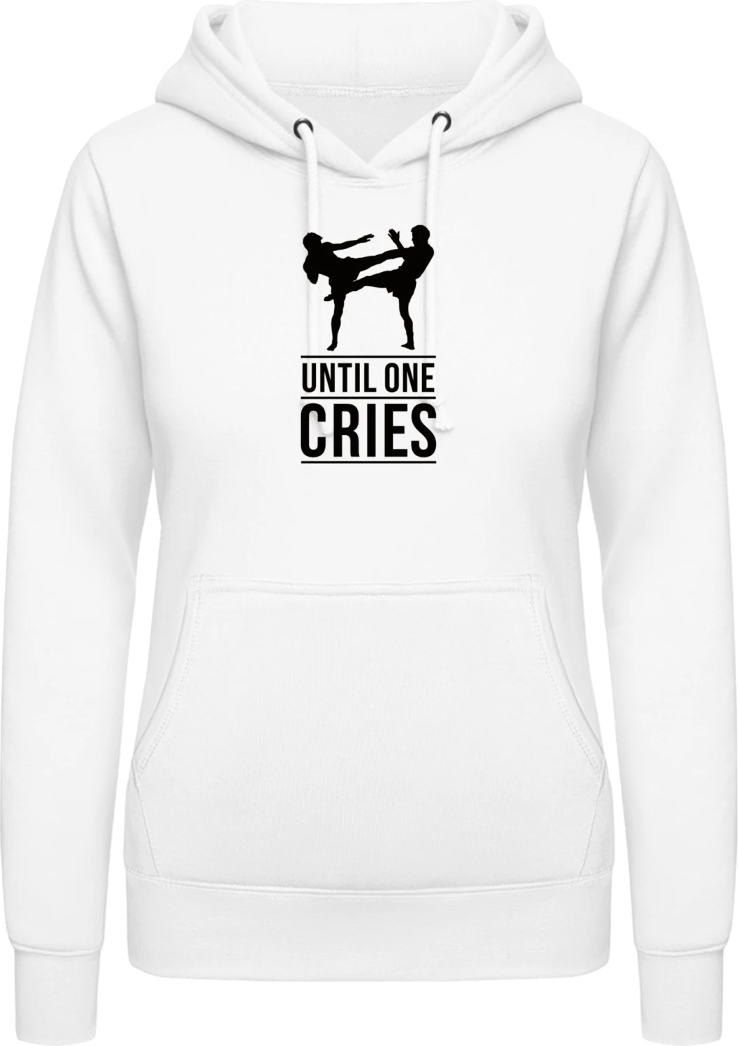 Until One Cries Kickboxing - Arctic white AWDis ladies hoodie - Front