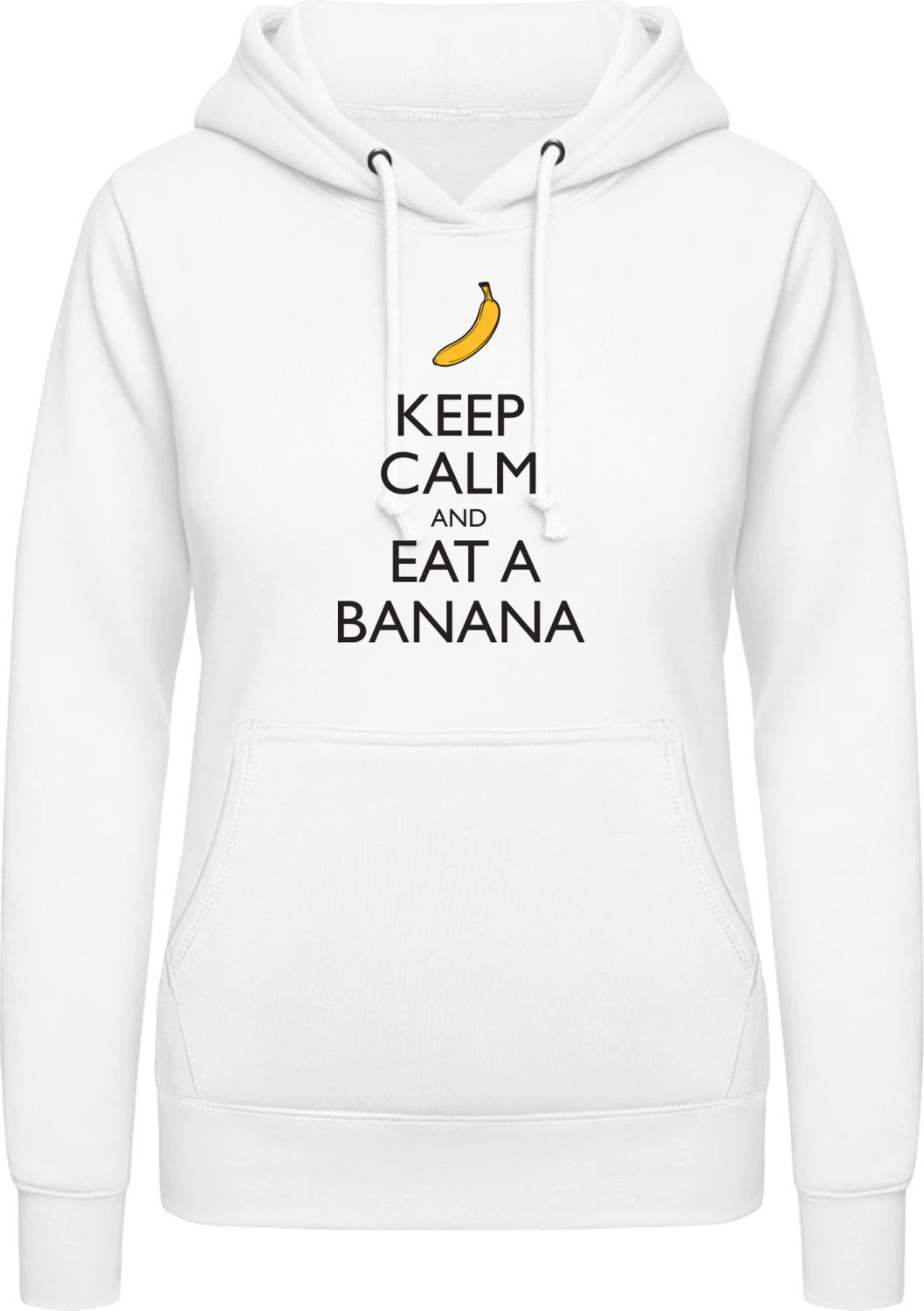 Keep Calm and Eat a Banana - Arctic white AWDis ladies hoodie - Front