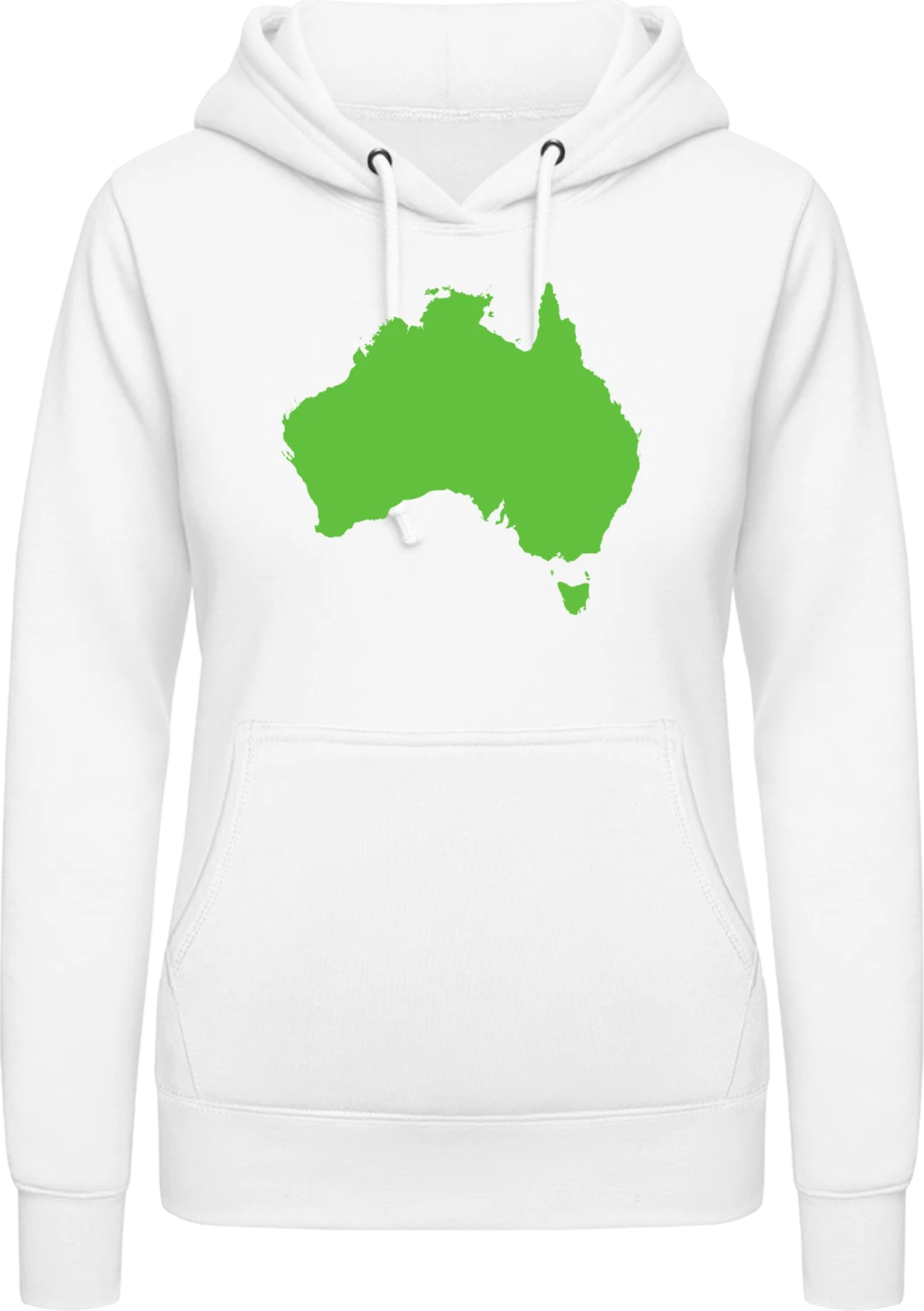 Australia Map - Arctic white AWDis ladies hoodie - Front