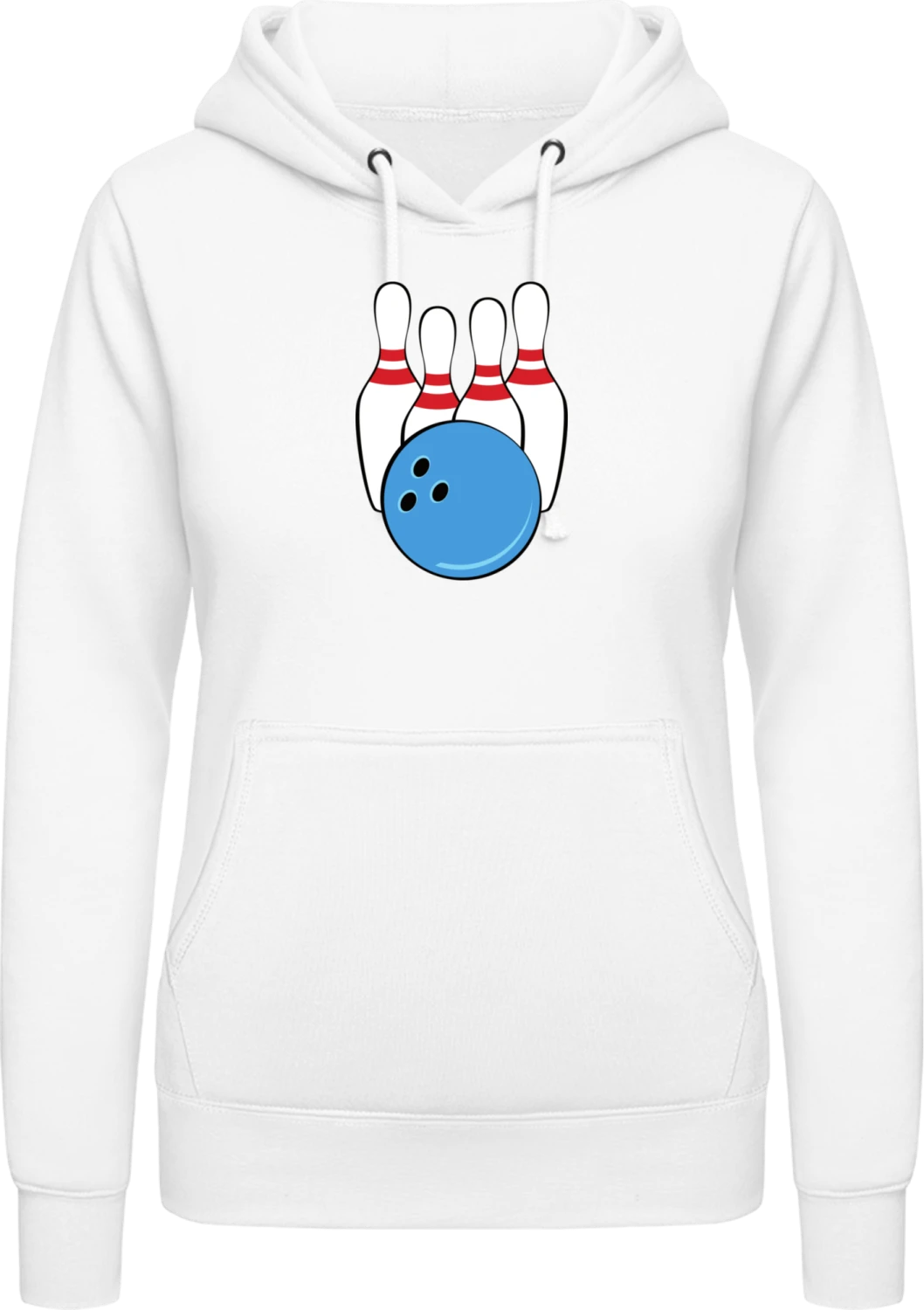 Bowling - Arctic white AWDis ladies hoodie - Front