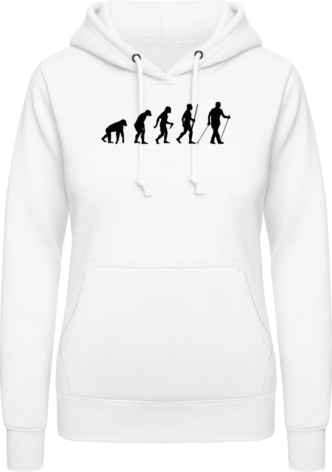 Nordic Walking Evolution - Arctic white AWDis ladies hoodie - Front