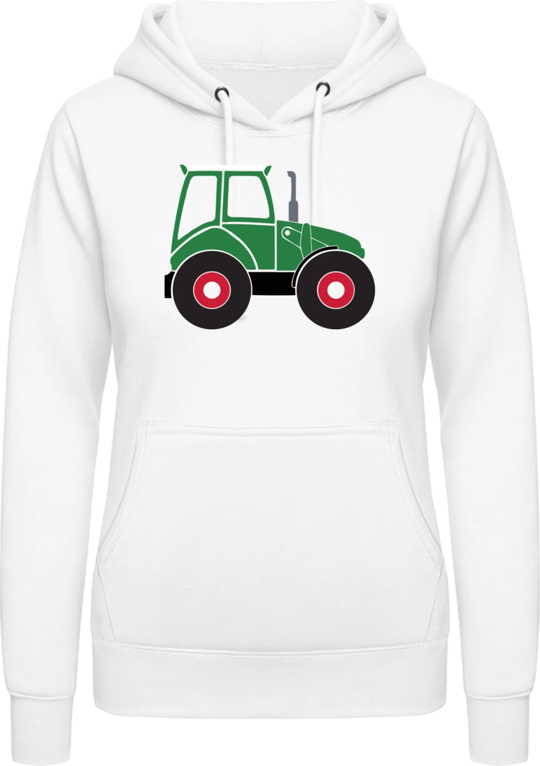 Grüner Traktor - Arctic white AWDis ladies hoodie - Front