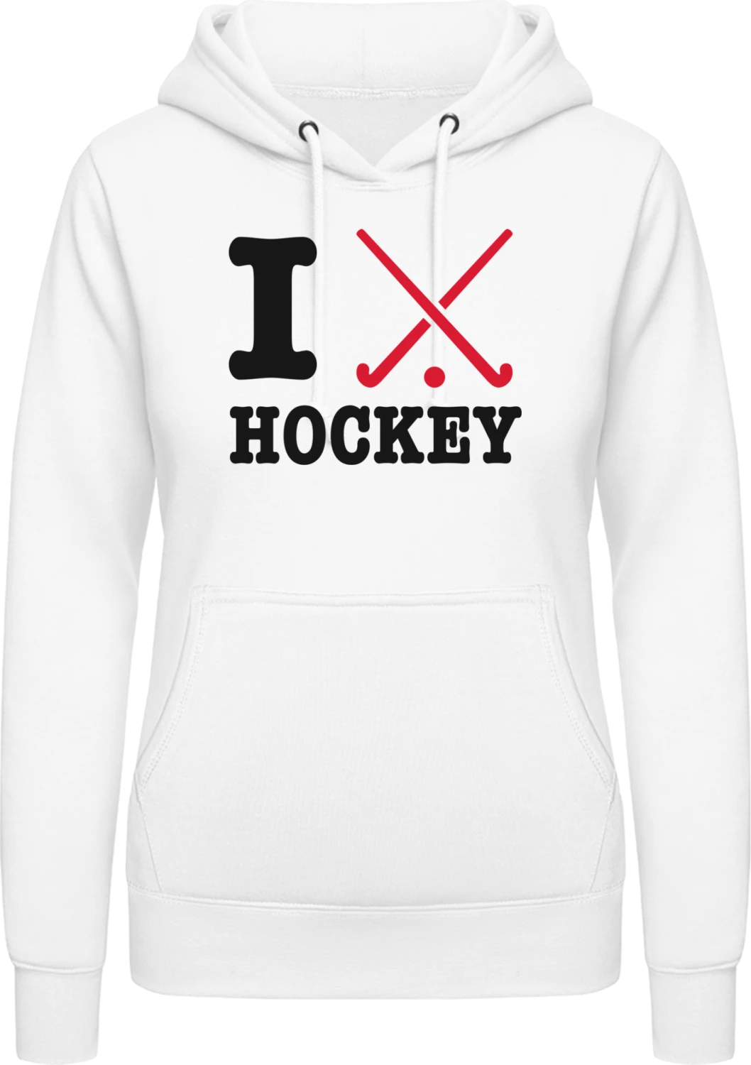 I Heart Field Hockey - Arctic white AWDis ladies hoodie - Front