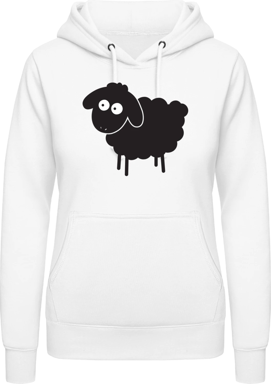 Black Sheep - Arctic white AWDis ladies hoodie - Front