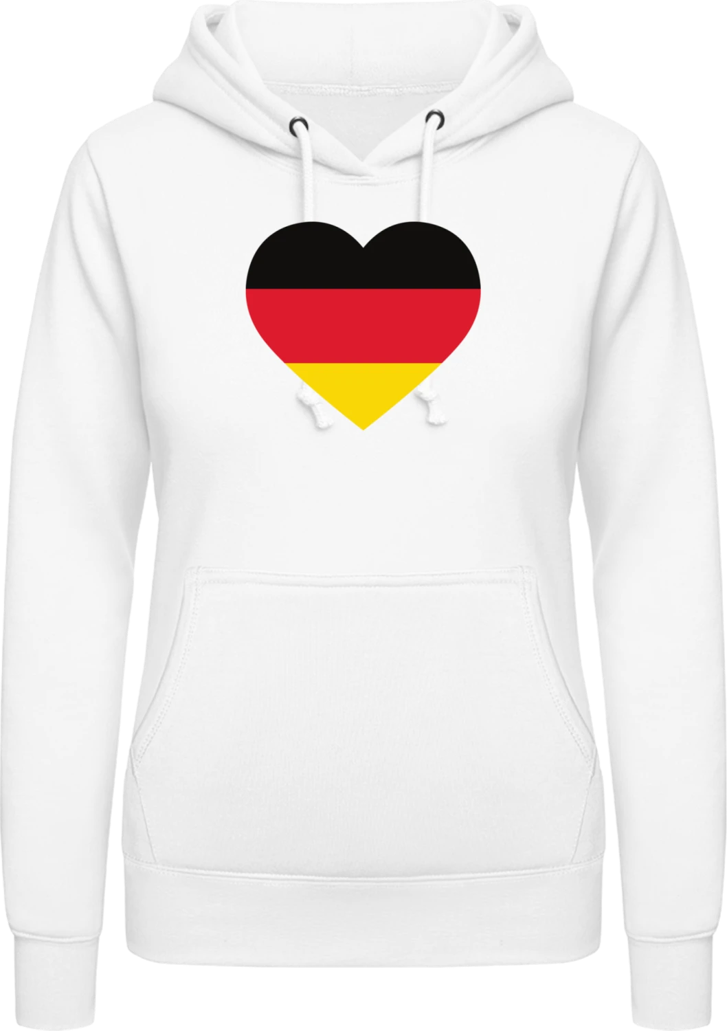 Deutschland Herz - Arctic white AWDis ladies hoodie - Front