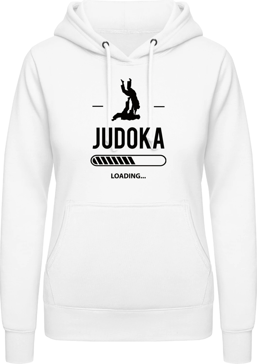 Judoka Loading - Arctic white AWDis ladies hoodie - Front