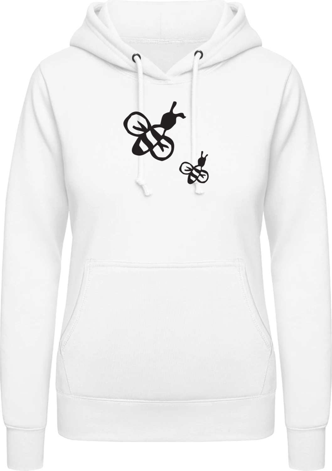 Mom and Child Bee - Arctic white AWDis ladies hoodie - Front