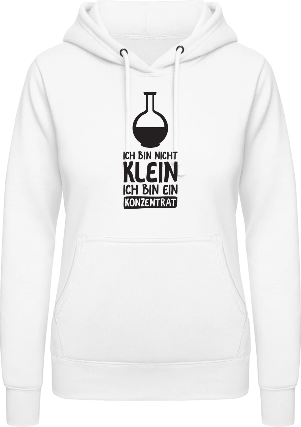 Ich bin nicht klein ich bin ein Konzentrat - Arctic white AWDis ladies hoodie - Front