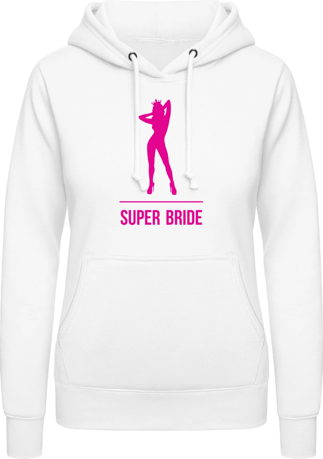 Super Bride Hottie - Arctic white AWDis ladies hoodie - Front