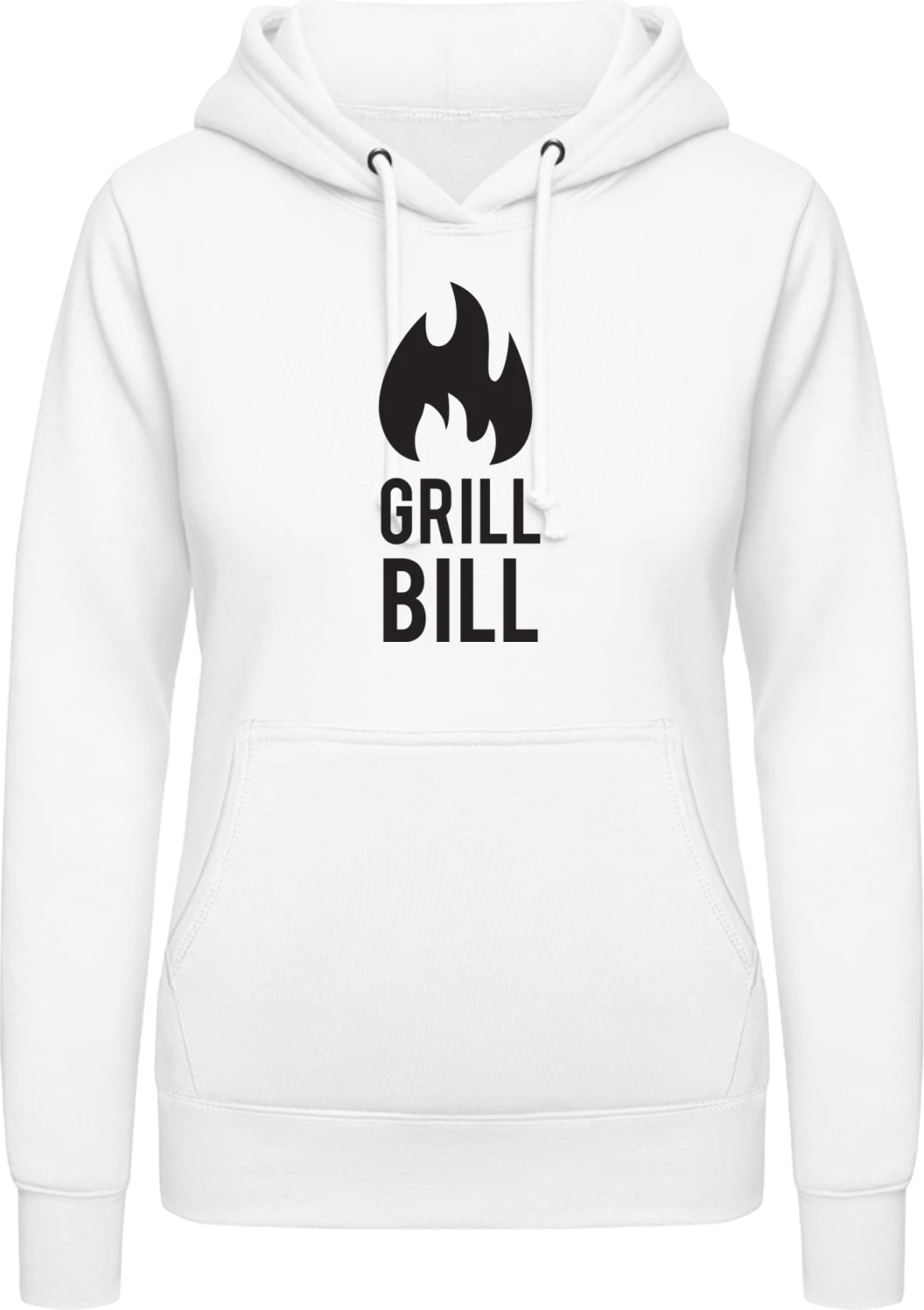 Grill Bill Flame - Arctic white AWDis ladies hoodie - Front