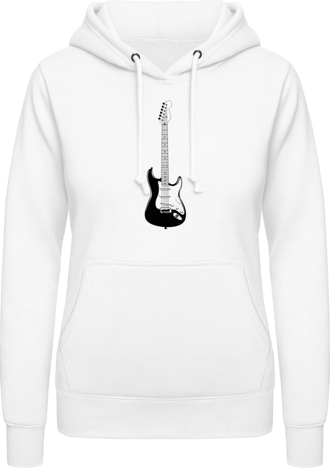 E Guitar - Arctic white AWDis ladies hoodie - Front