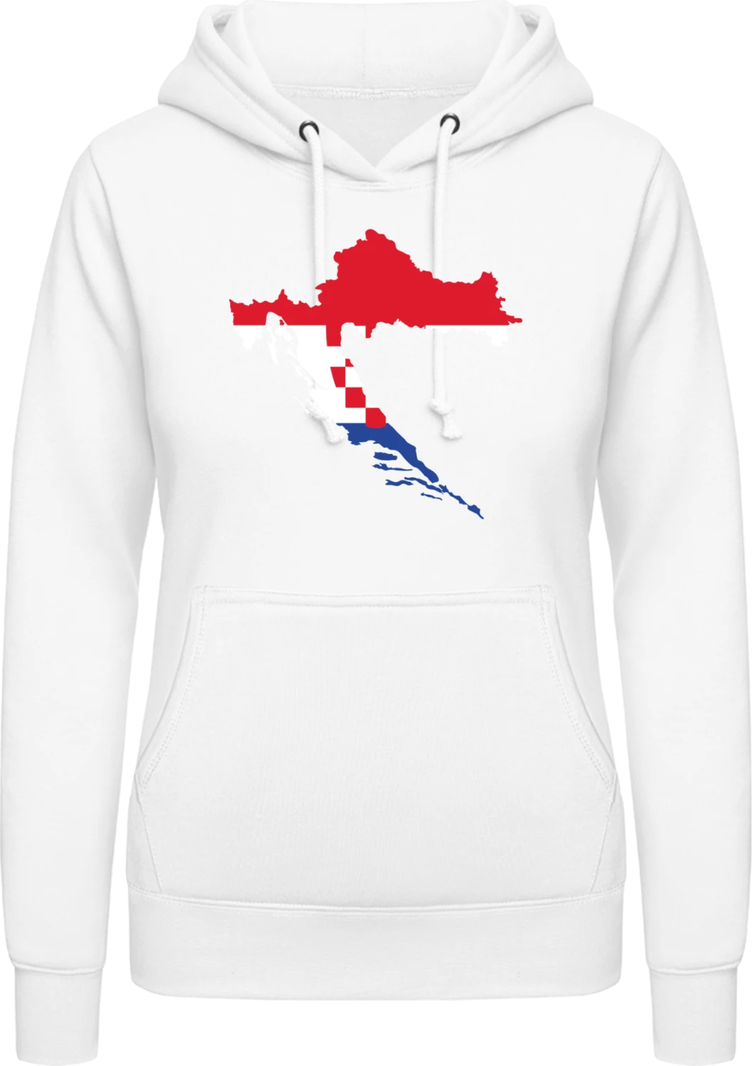 Kroatien Landkarte - Arctic white AWDis ladies hoodie - Front