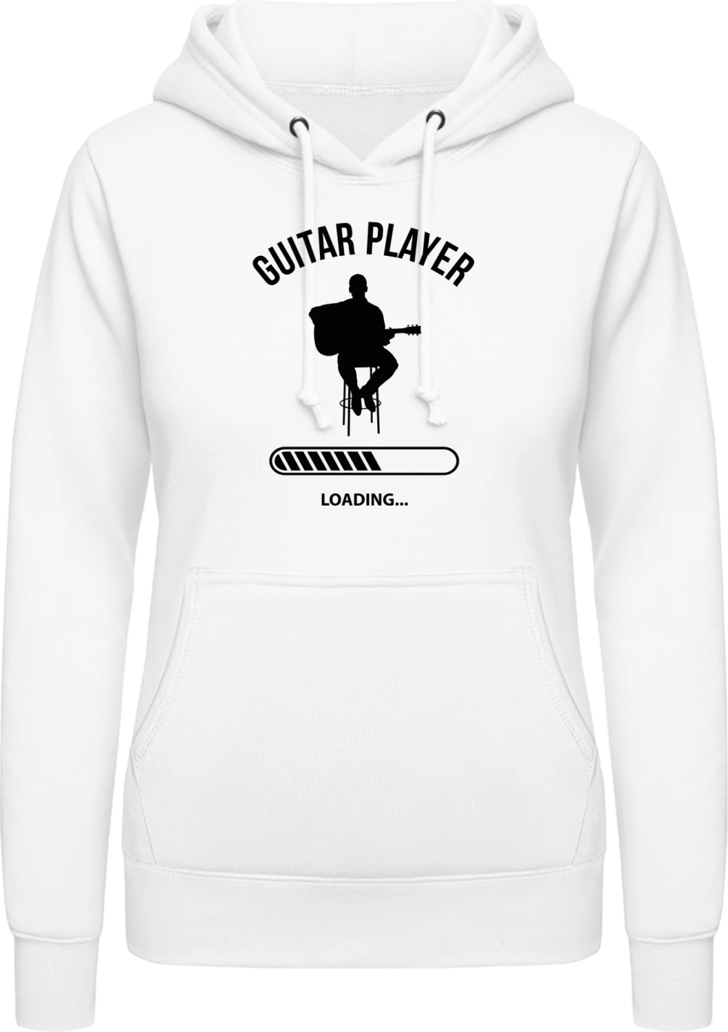 Guitar Player Loading - Arctic white AWDis ladies hoodie - Front