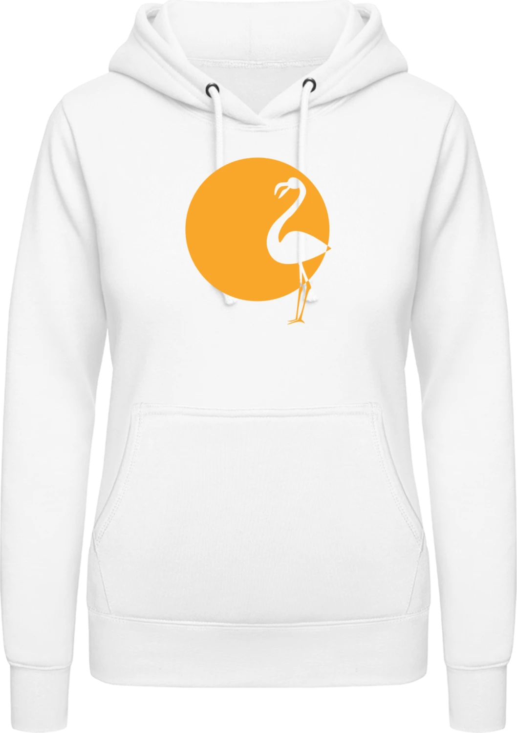 Flamingo Silhouette - Arctic white AWDis ladies hoodie - Front