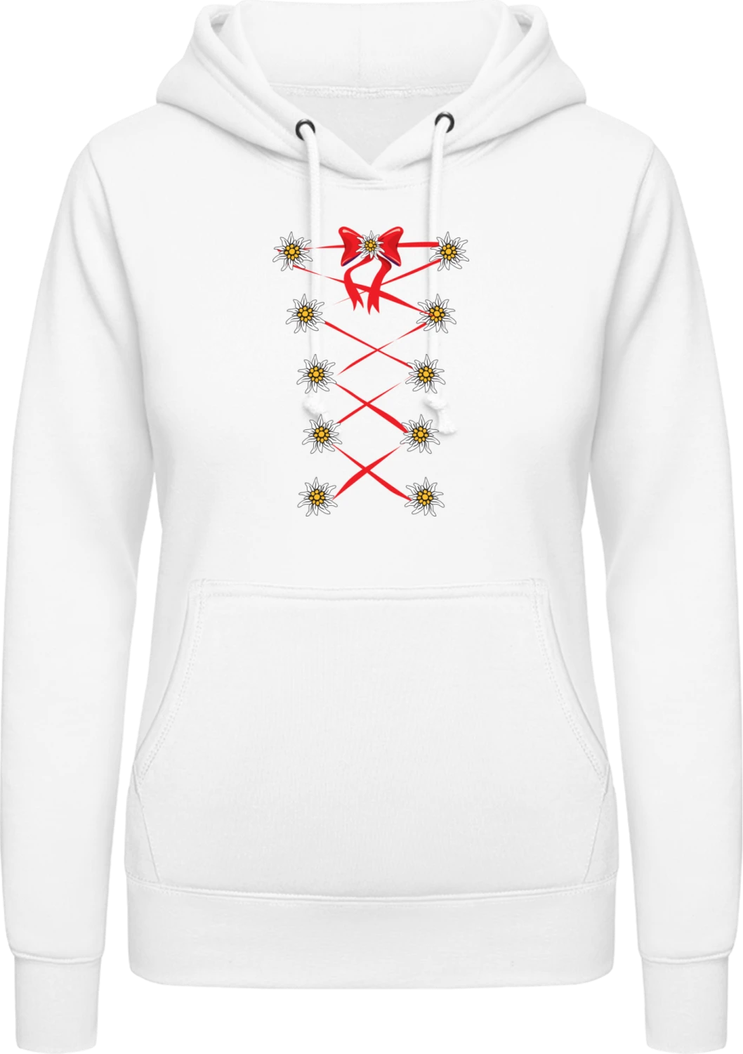 Dirndl Edelweiss - Arctic white AWDis ladies hoodie - Front