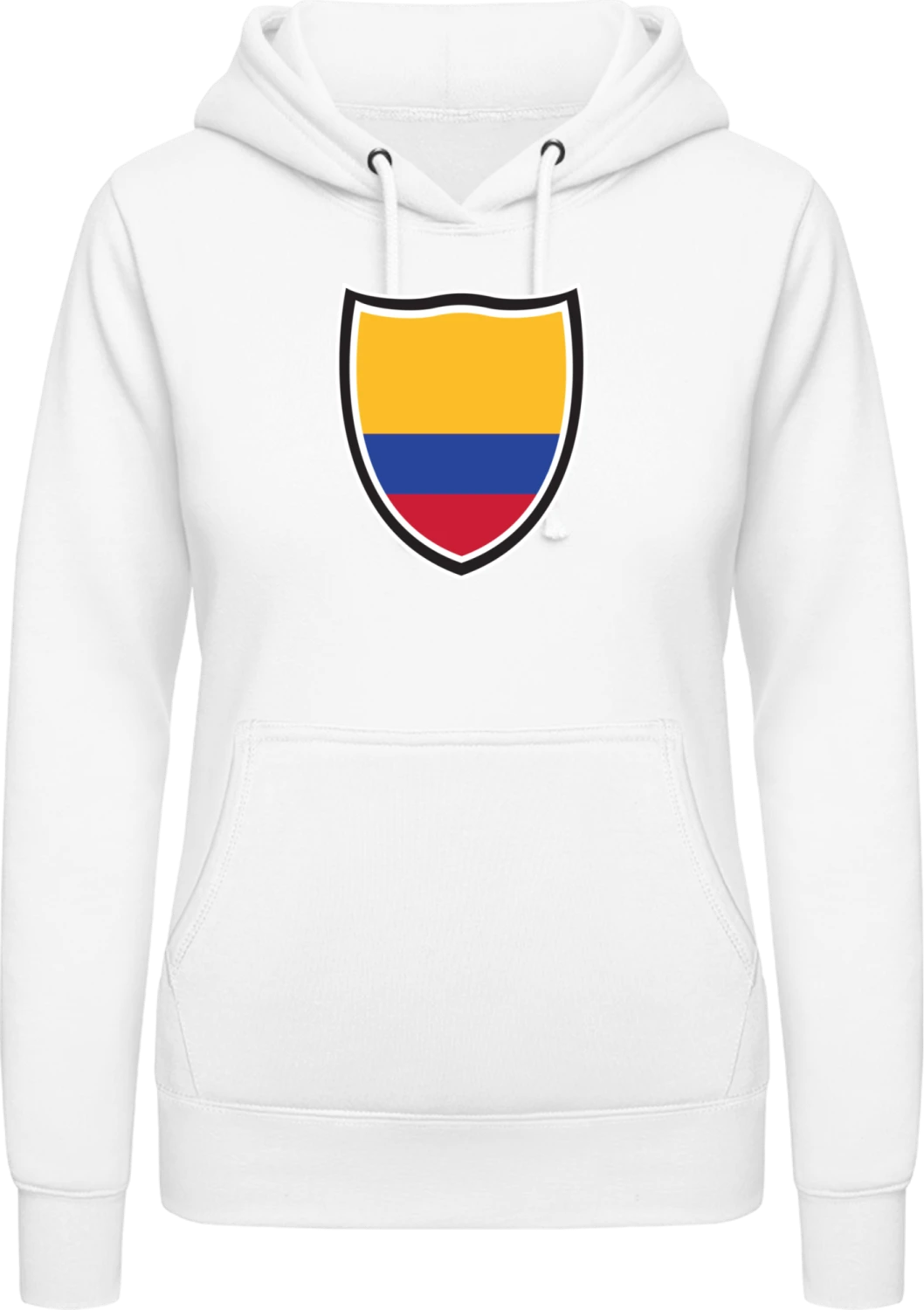 Colmbia Flag Shield - Arctic white AWDis ladies hoodie - Front