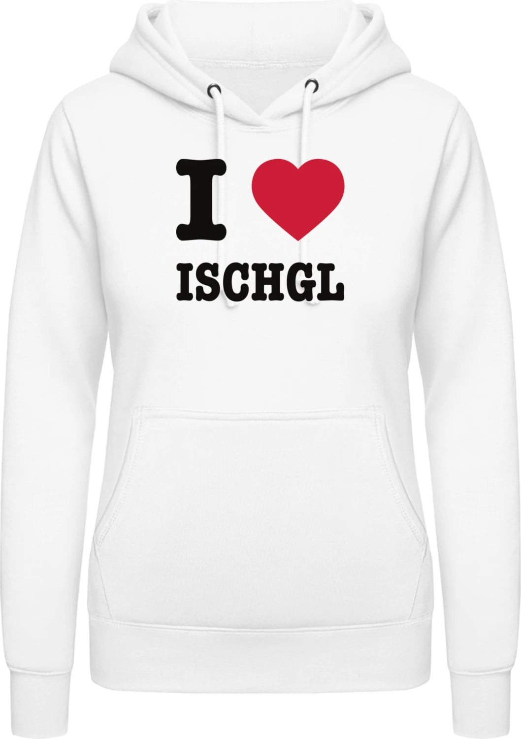 I Love Ischgl - Arctic white AWDis ladies hoodie - Front