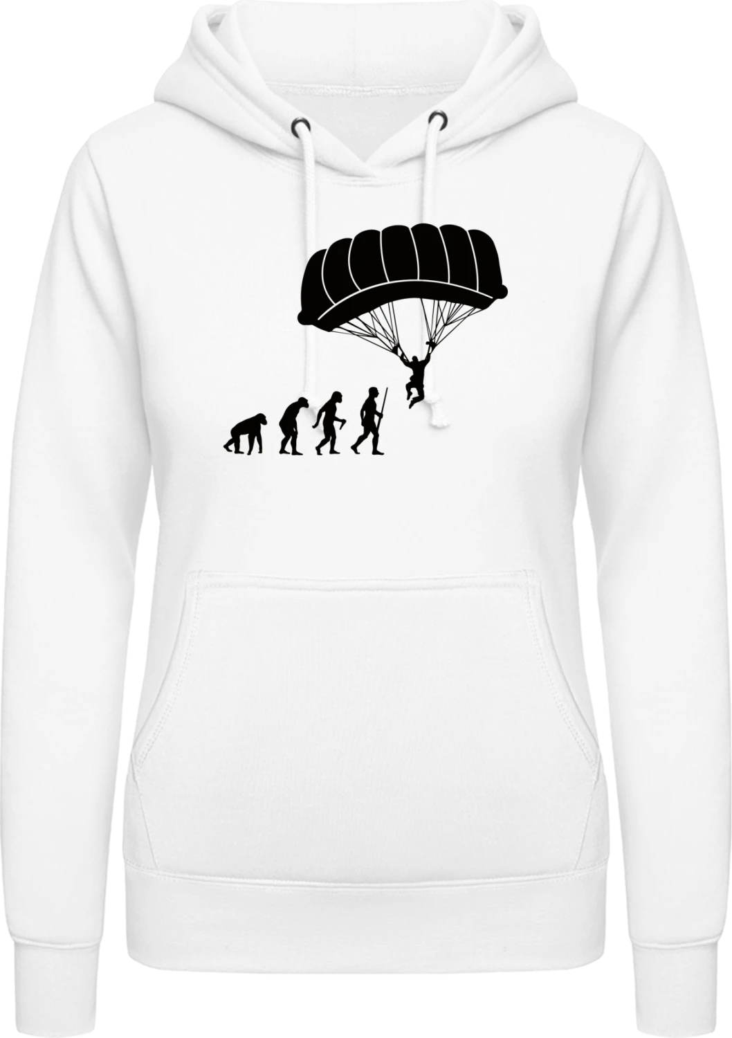 The Evolution of Skydiving - Arctic white AWDis ladies hoodie - Front