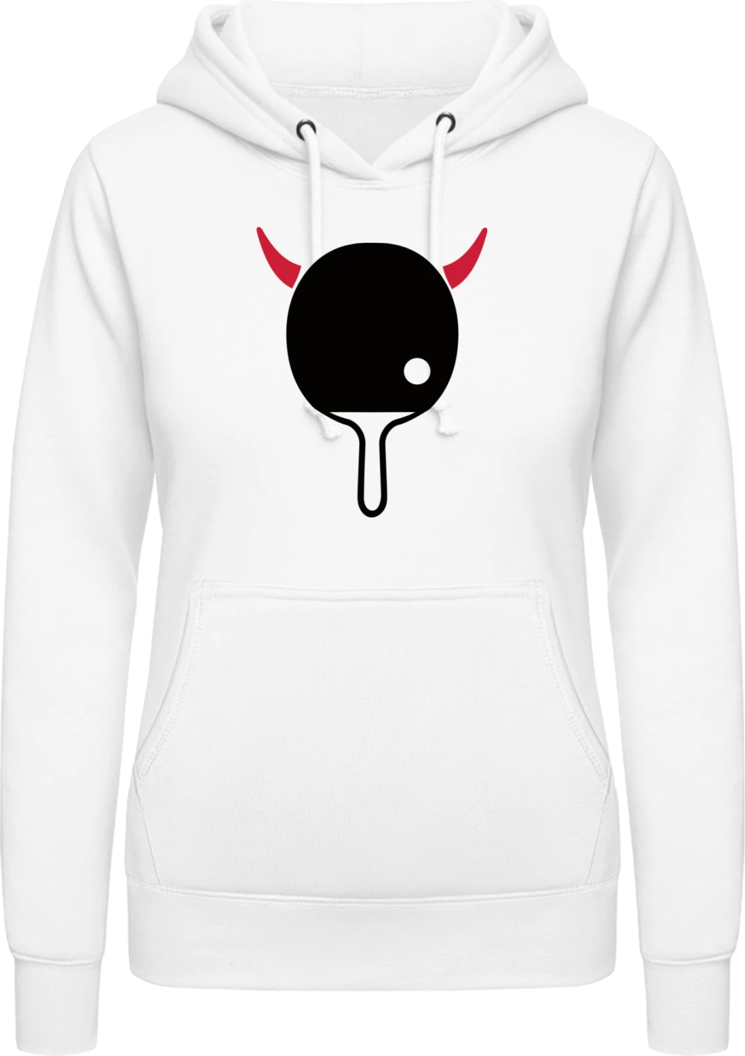 Ping Pong Devil - Arctic white AWDis ladies hoodie - Front