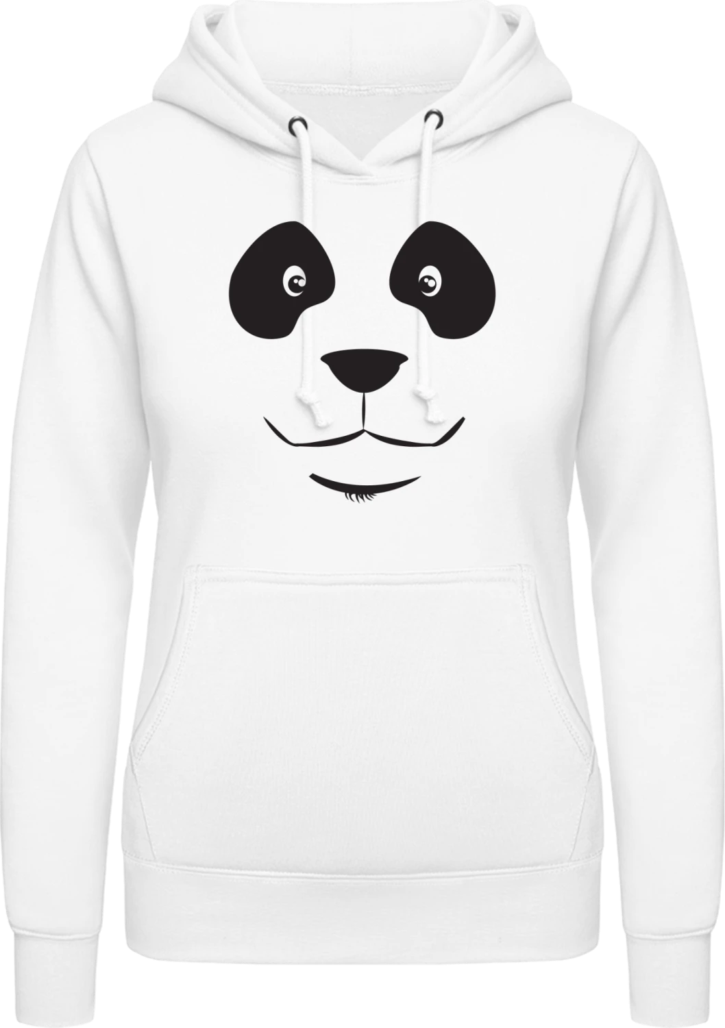 Panda Face - Arctic white AWDis ladies hoodie - Front