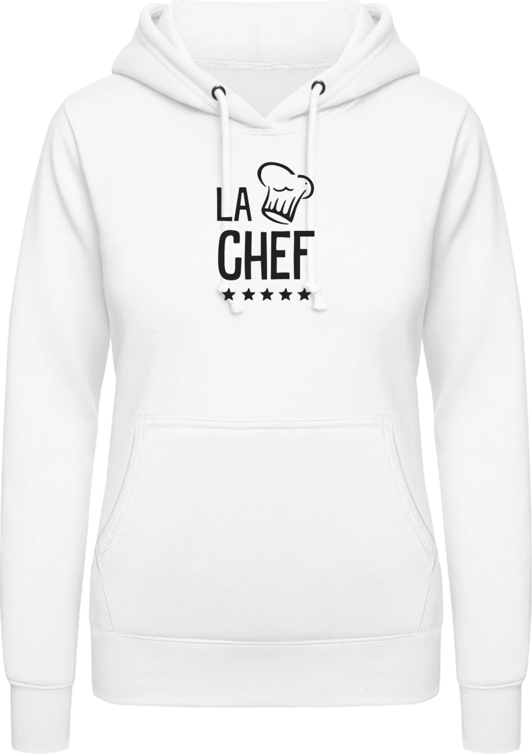 La Chef - Arctic white AWDis ladies hoodie - Front