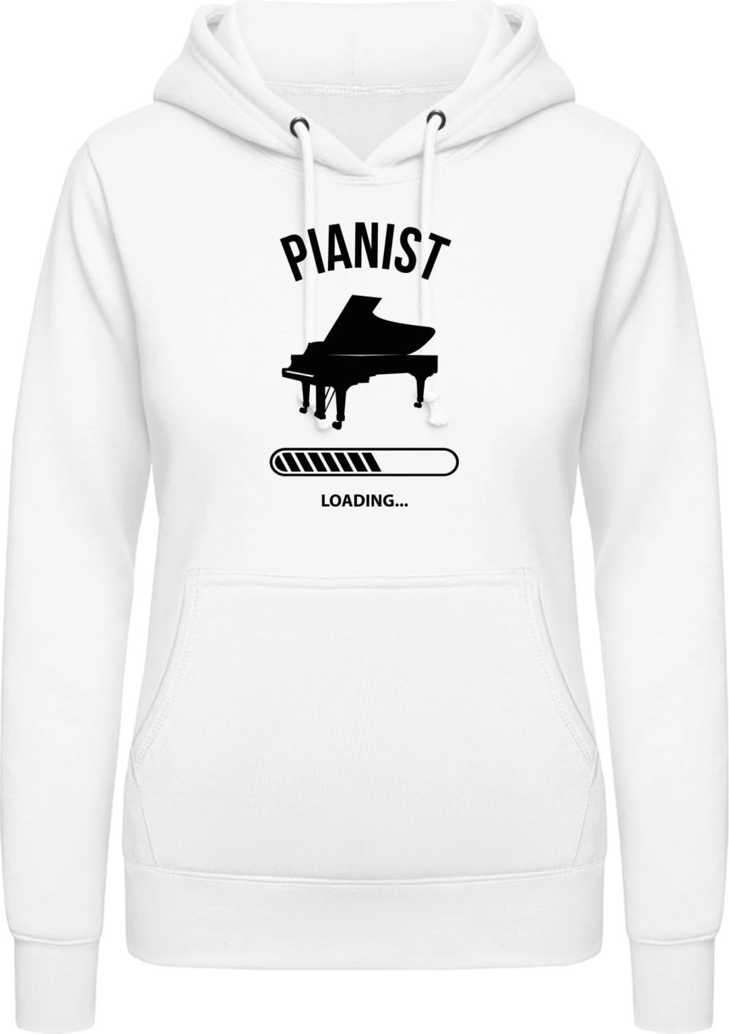 Pianist Loading - Arctic white AWDis ladies hoodie - Front