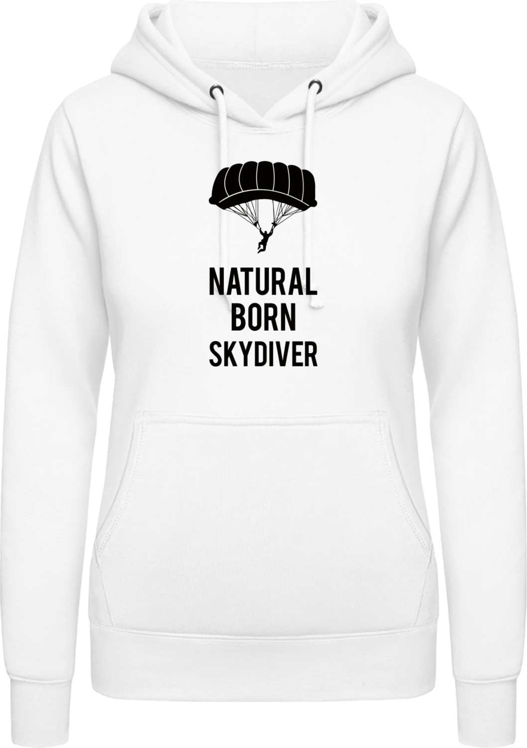 Natural Born Skydiver - Arctic white AWDis ladies hoodie - Front