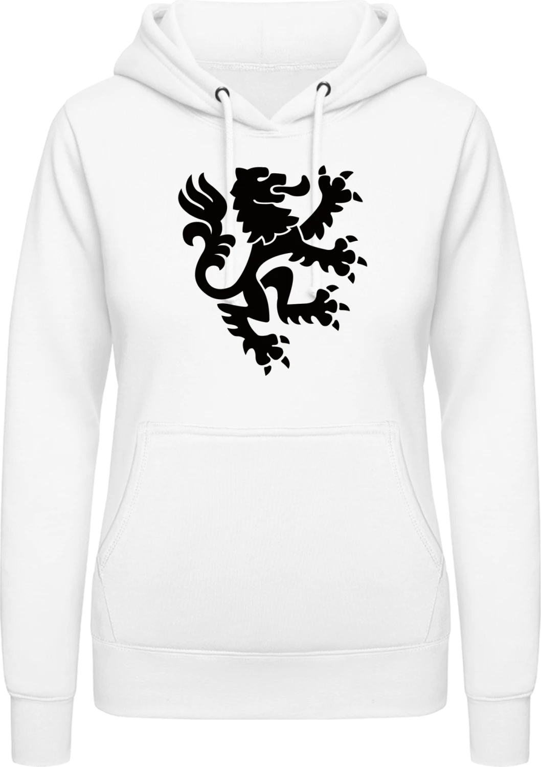 Rampant Lion Coat of Arms - Arctic white AWDis ladies hoodie - Front