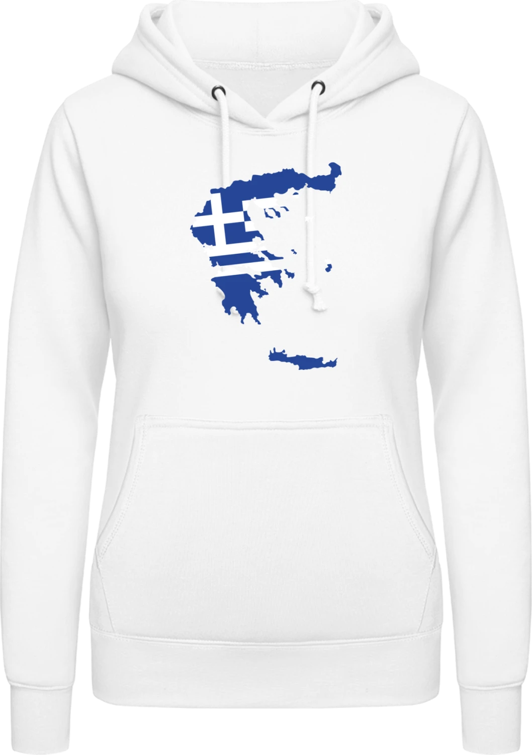 Griechenland Landkarte - Arctic white AWDis ladies hoodie - Front