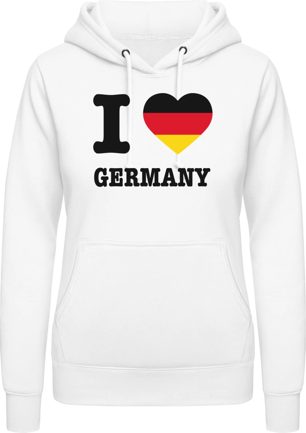 I Love Germany - Arctic white AWDis ladies hoodie - Front