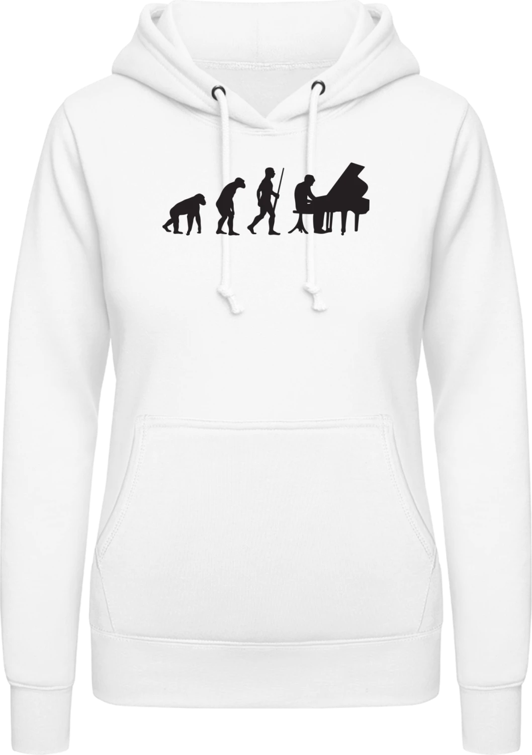 Pianist Evolution - Arctic white AWDis ladies hoodie - Front