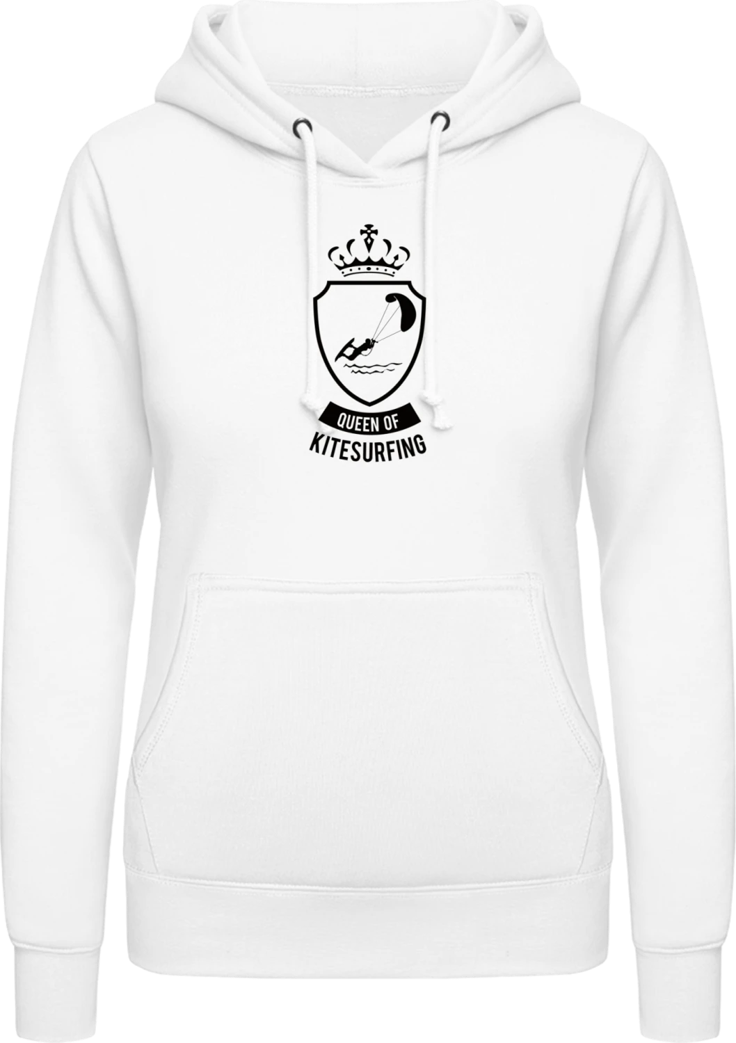 Queen Of Kitesurfing - Arctic white AWDis ladies hoodie - Front