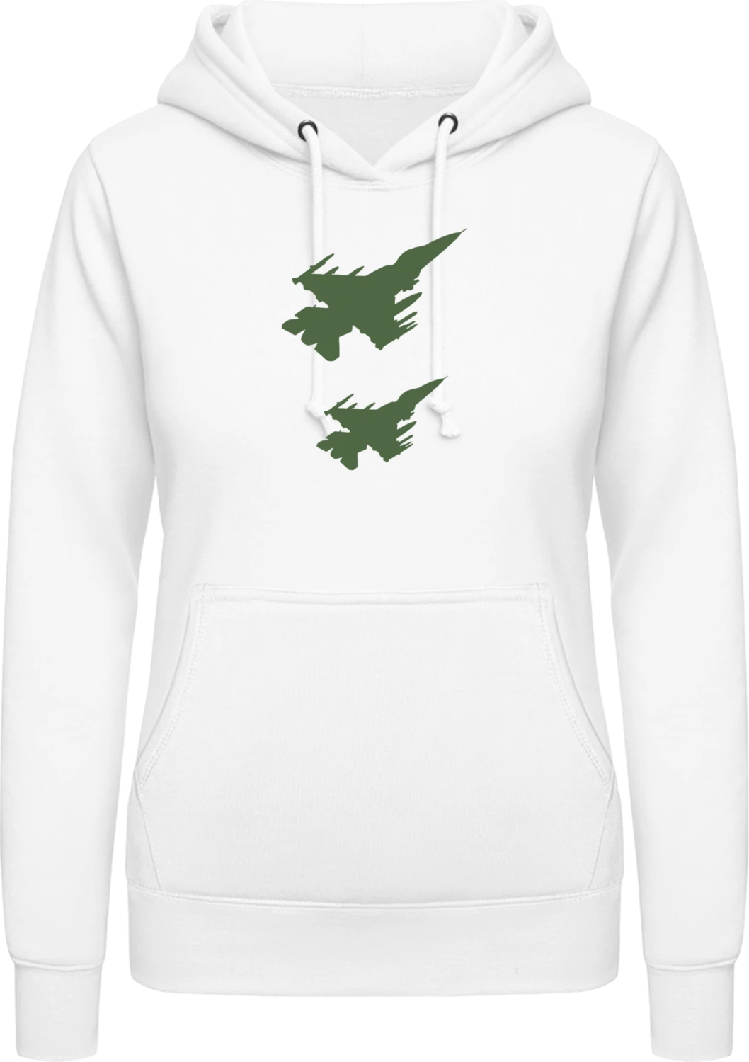 Fighter Jets - Arctic white AWDis ladies hoodie - Front