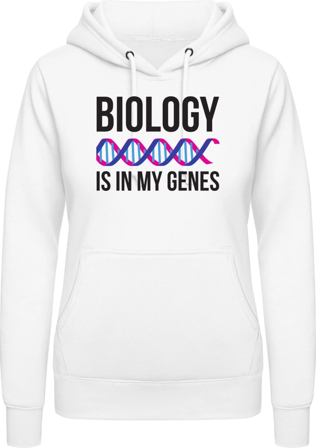 Biology Is In My Genes - Arctic white AWDis ladies hoodie - Front