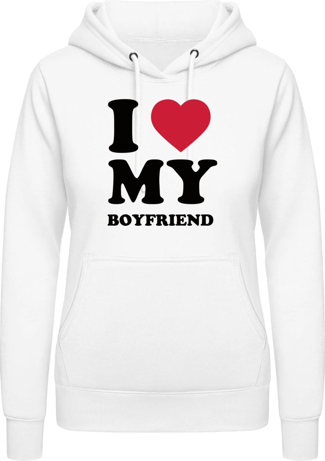 Boyfriend - Arctic white AWDis ladies hoodie - Front