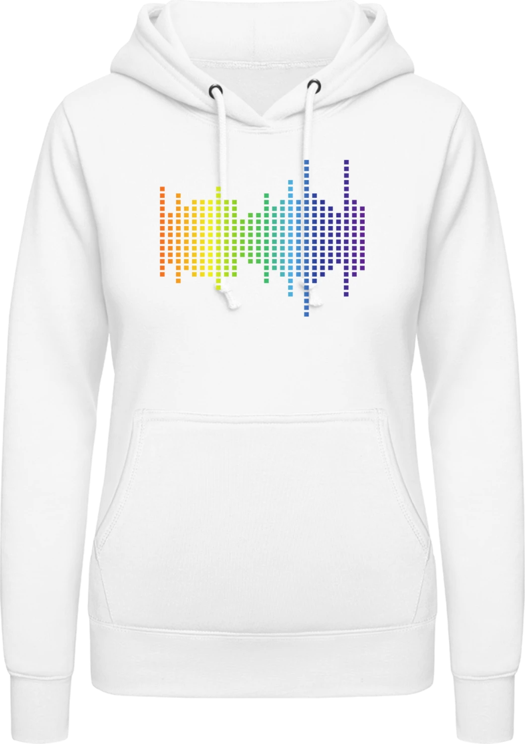 Printed Equalizer Beat Sound - Arctic white AWDis ladies hoodie - Front