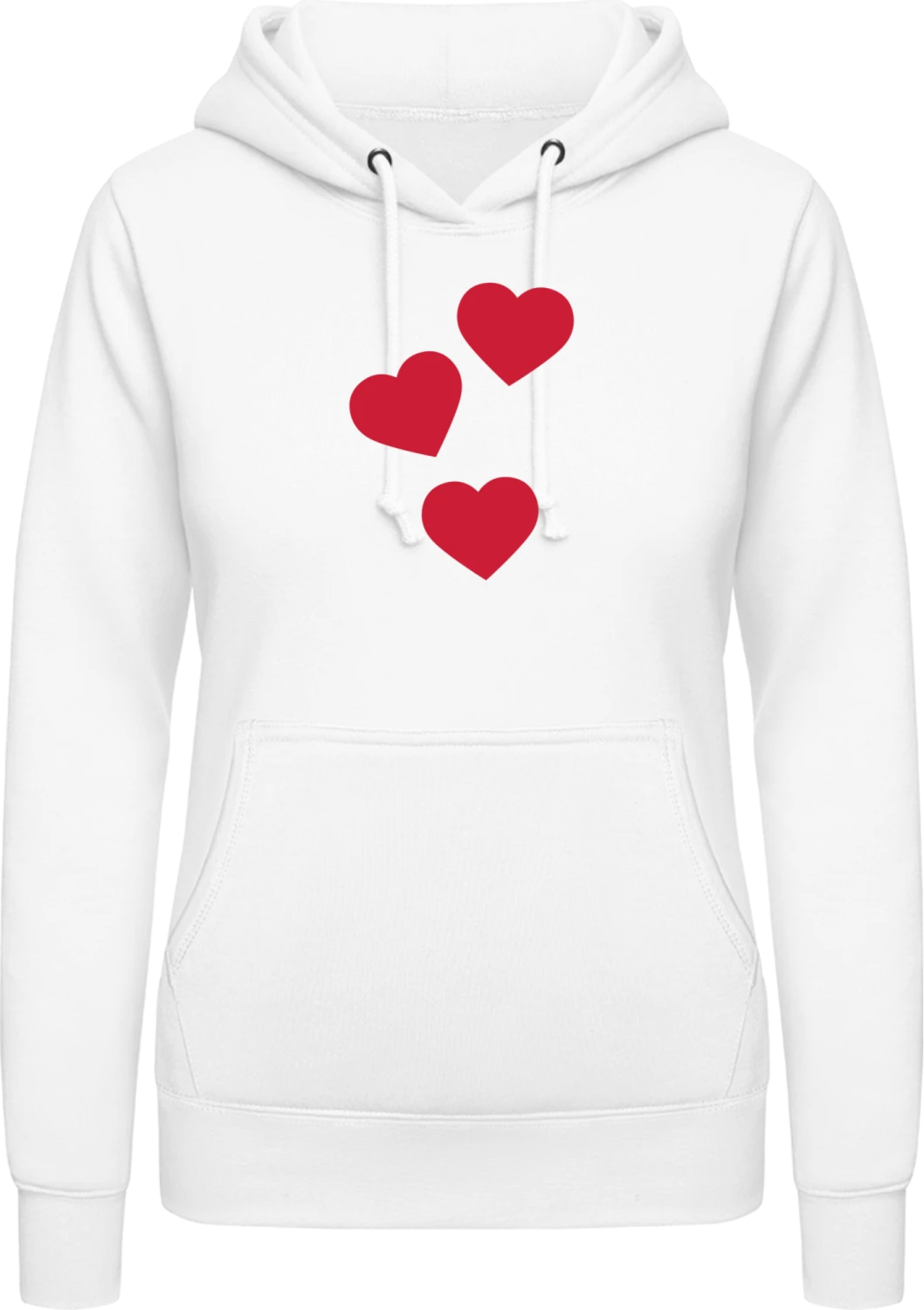 Hearts Composition - Arctic white AWDis ladies hoodie - Front