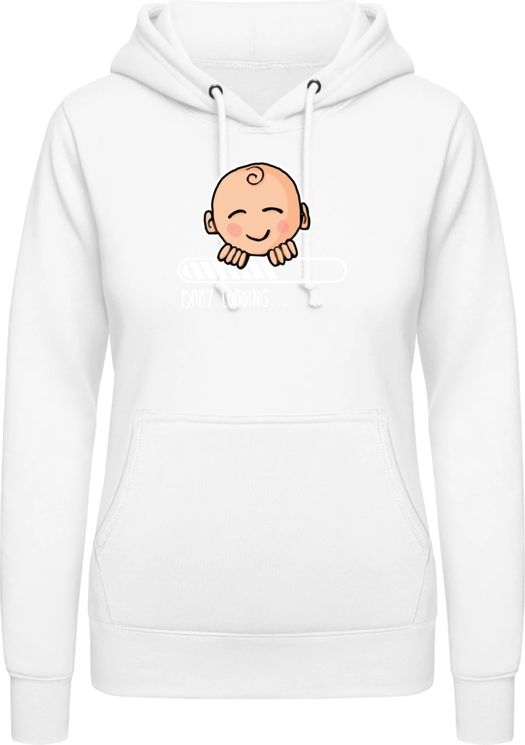 Baby Loading Cute Comic - Arctic white AWDis ladies hoodie - Front