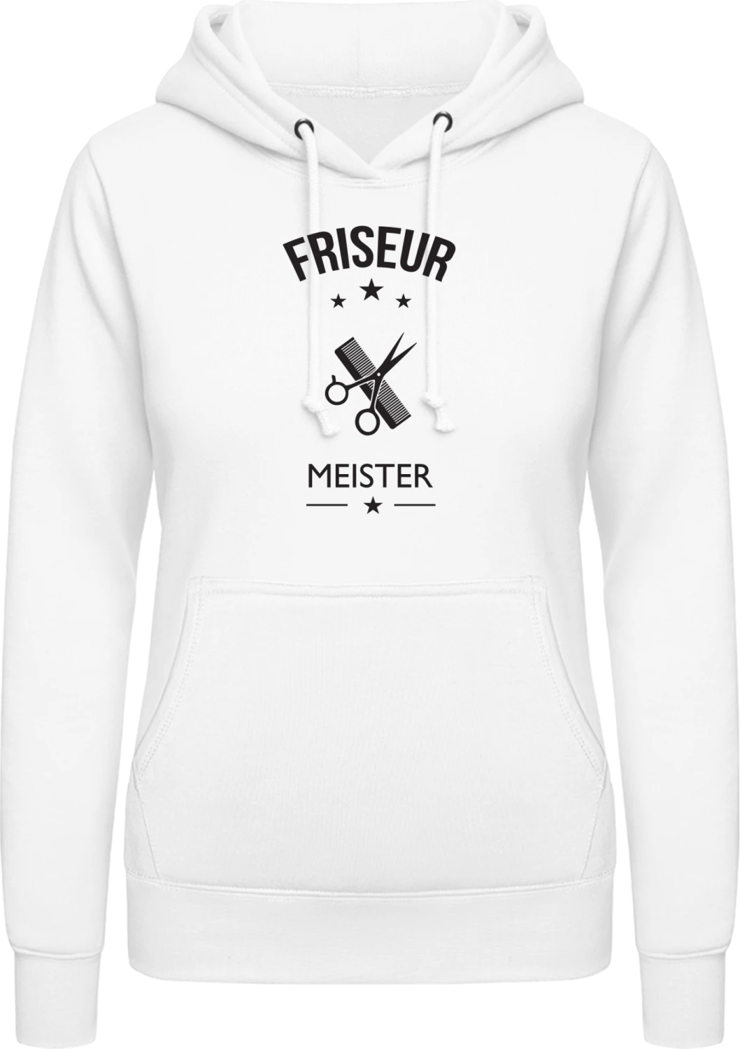 Friseur Meister - Arctic white AWDis ladies hoodie - Front