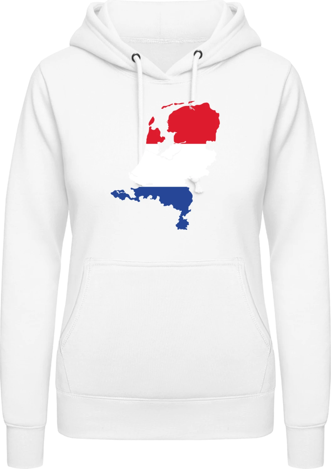 Niederlande Landkarte - Arctic white AWDis ladies hoodie - Front