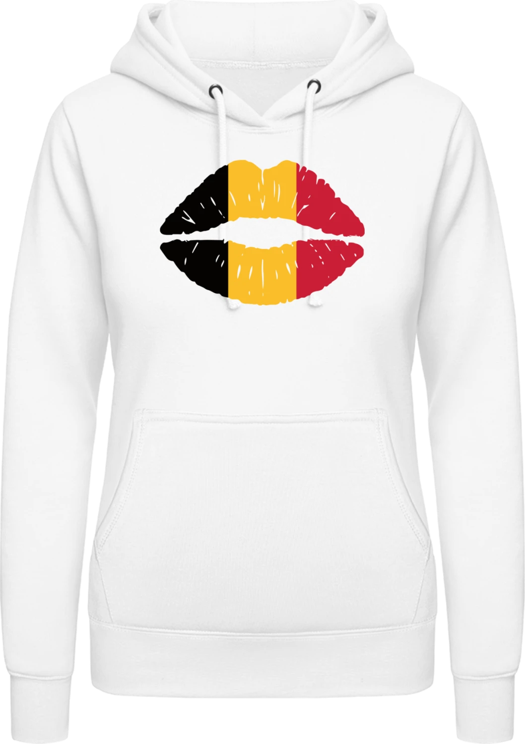 Belgium Kiss Flag - Arctic white AWDis ladies hoodie - Front