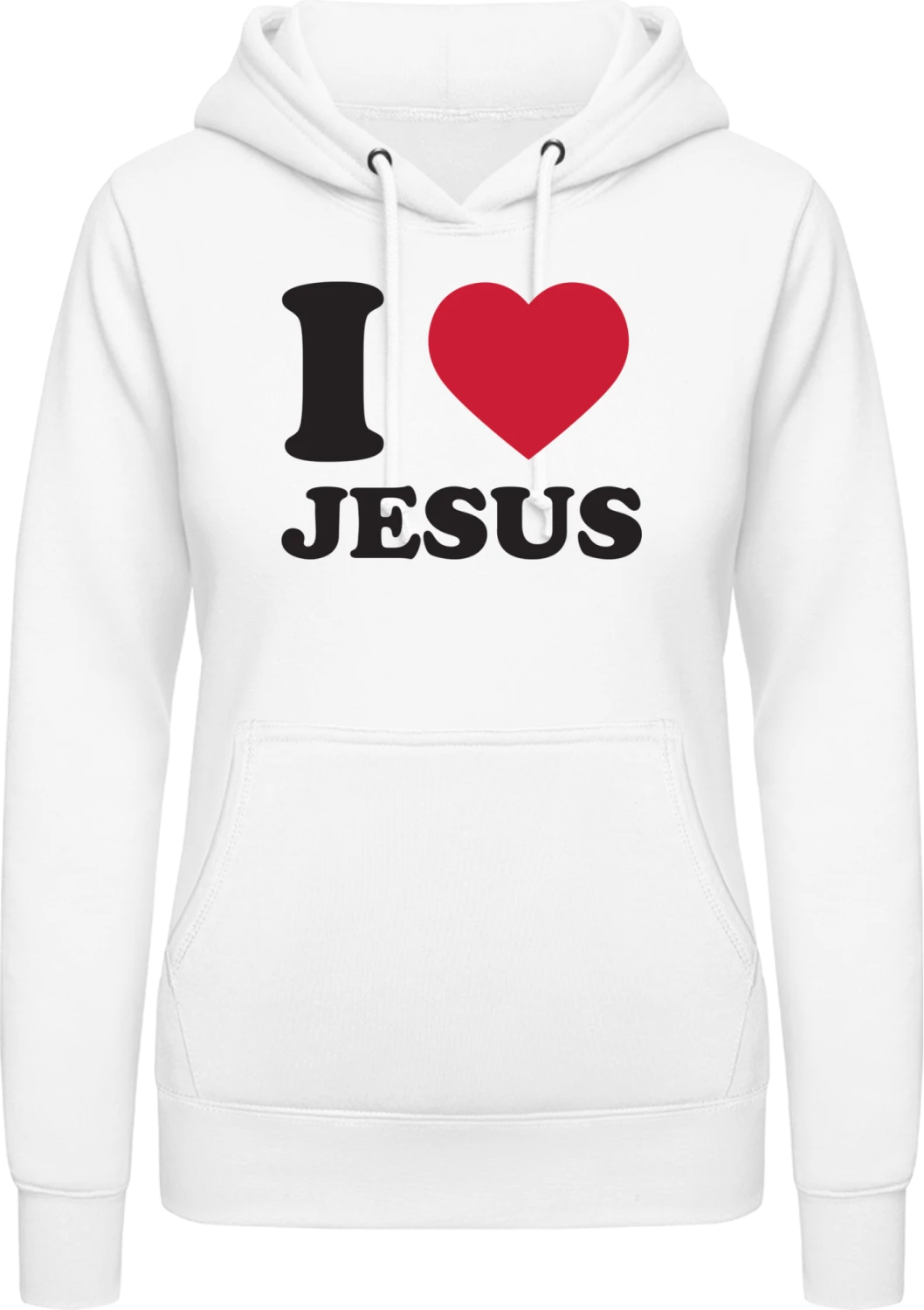 I Heart Jesus - Arctic white AWDis ladies hoodie - Front