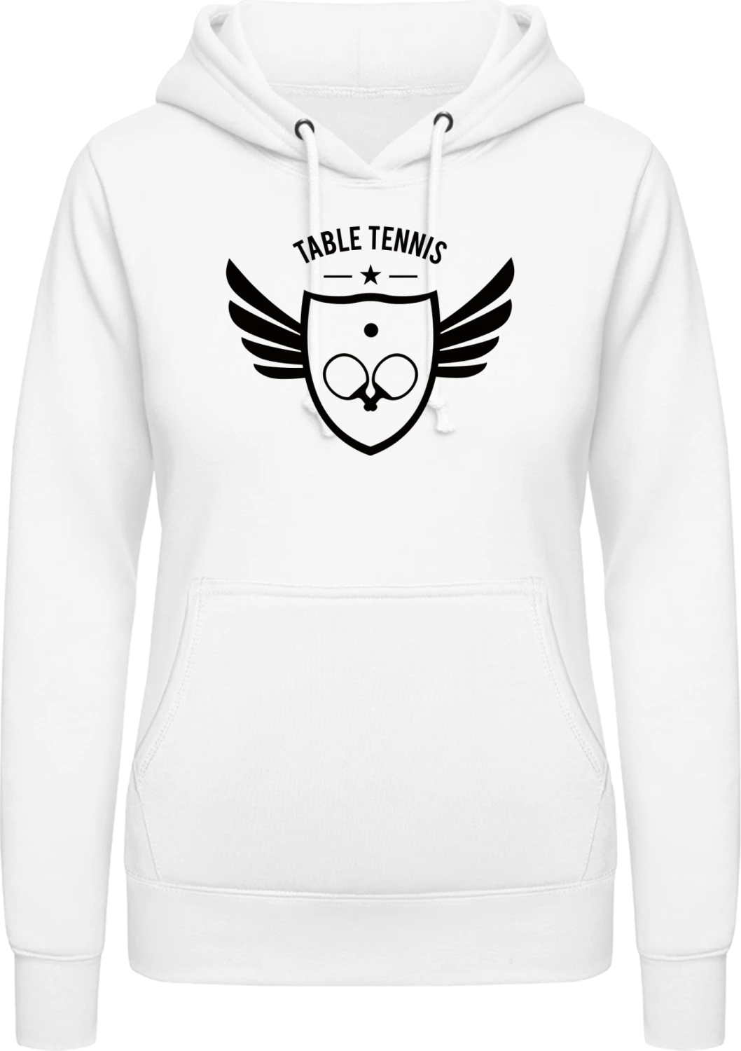 Table Tennis Winged Star - Arctic white AWDis ladies hoodie - Front