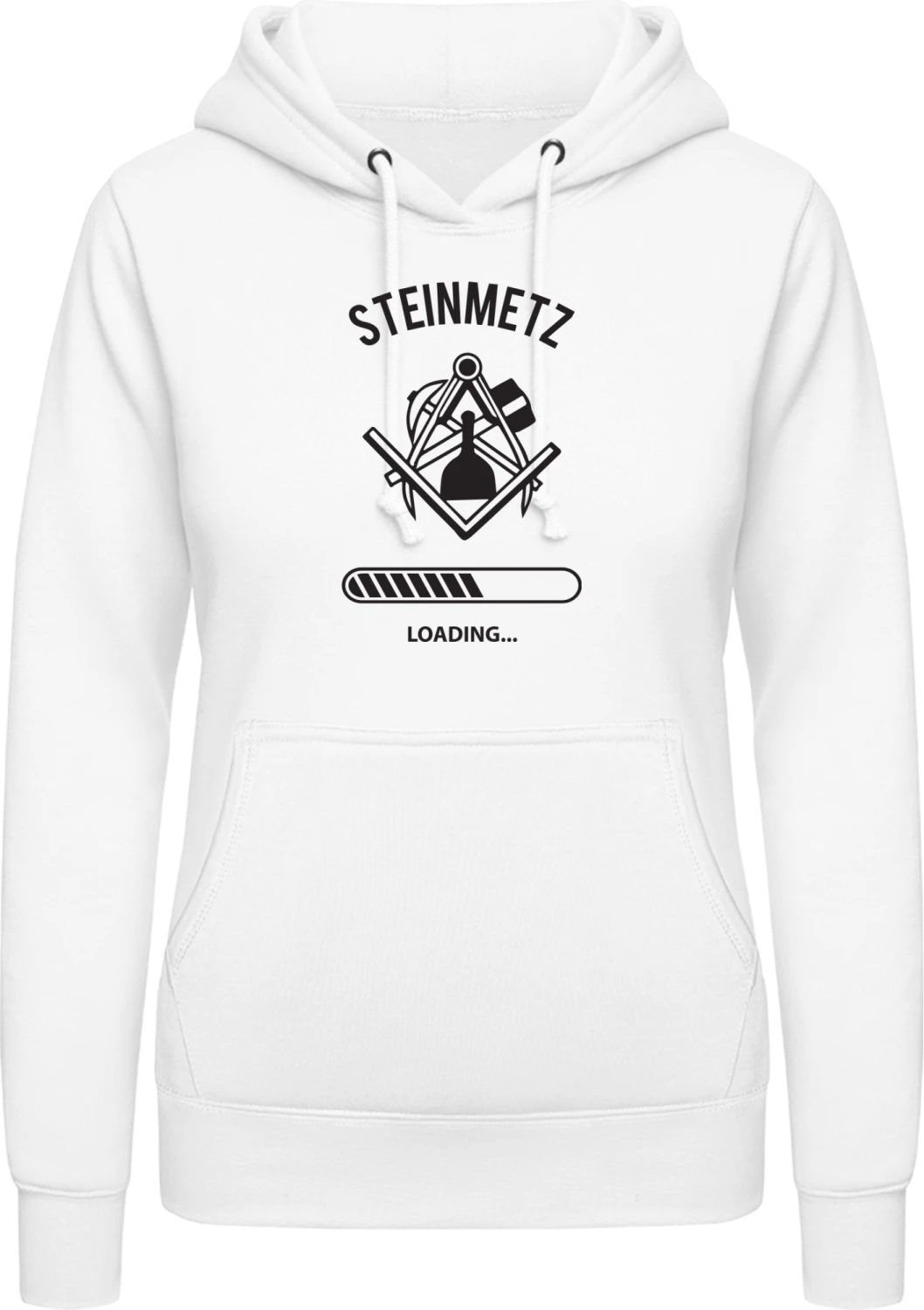 Steinmetz Loading - Arctic white AWDis ladies hoodie - Front