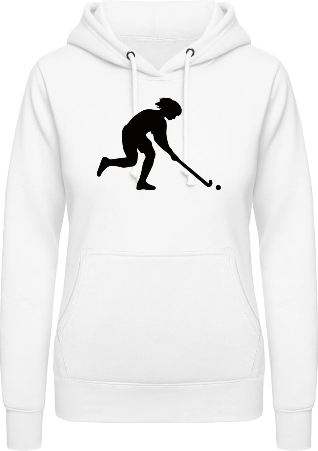 Field Hockey Player Female - Arctic white AWDis ladies hoodie - Front