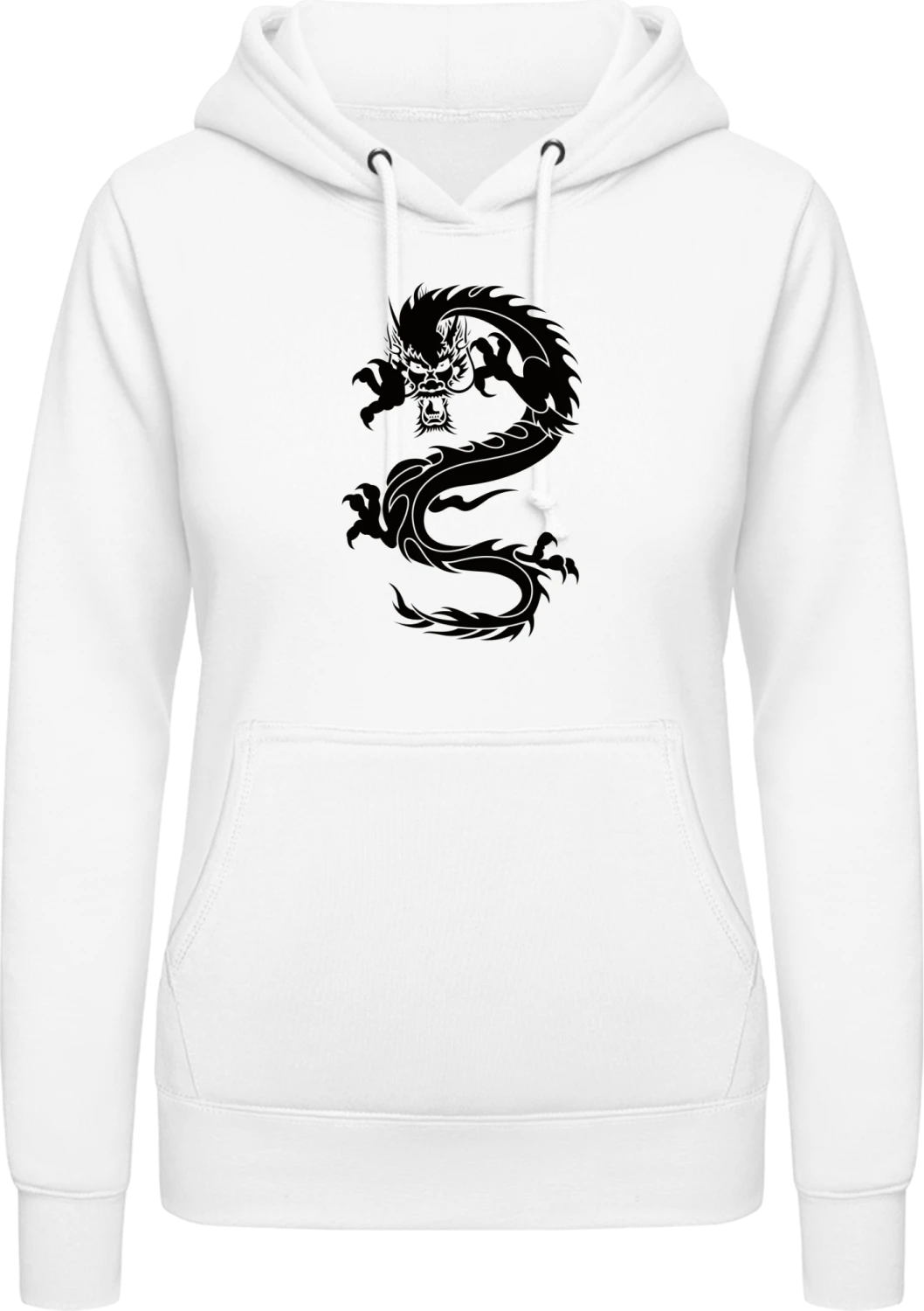 Chinese Dragon Tattoo - Arctic white AWDis ladies hoodie - Front