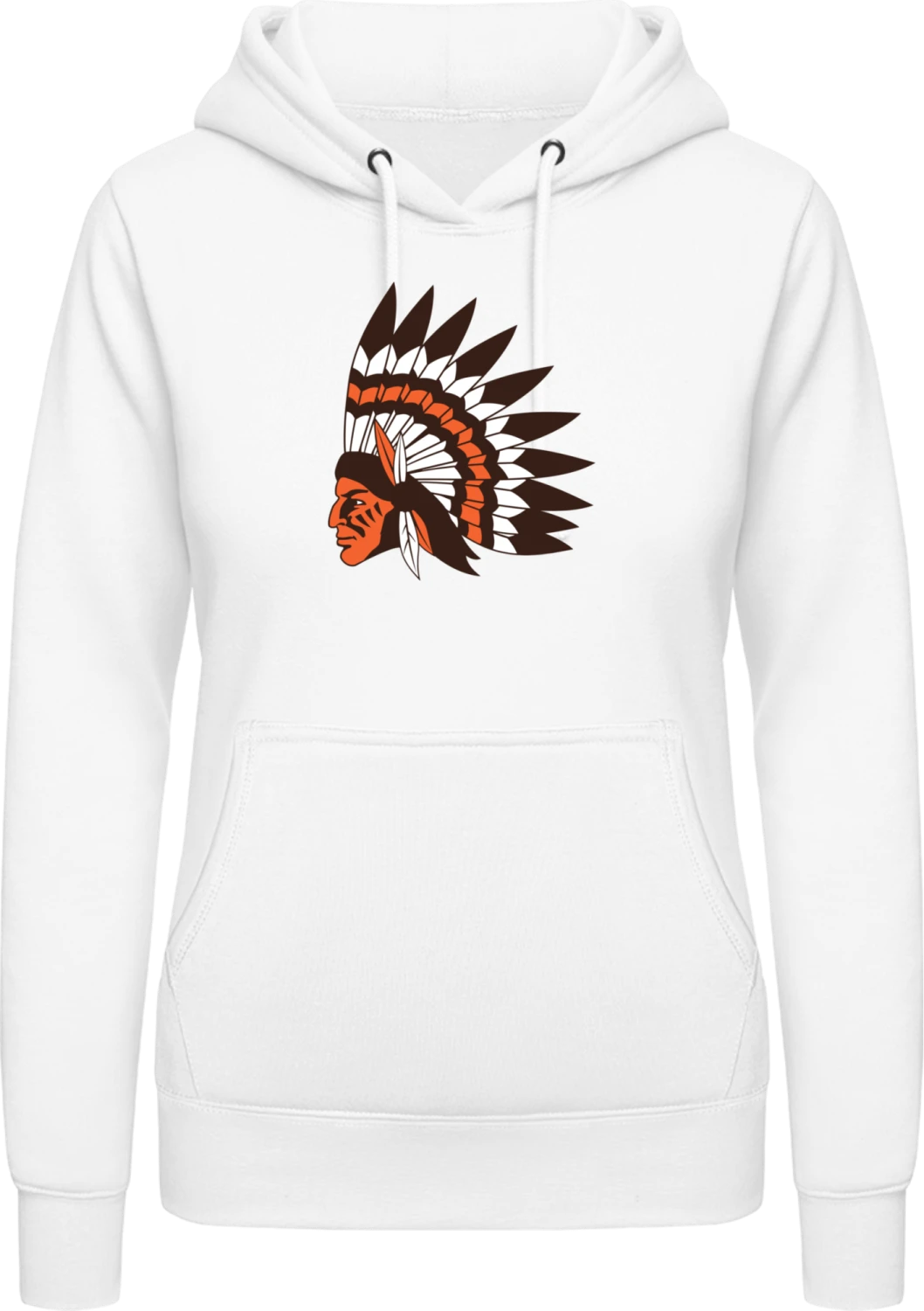 Indian Head Chief - Arctic white AWDis ladies hoodie - Front